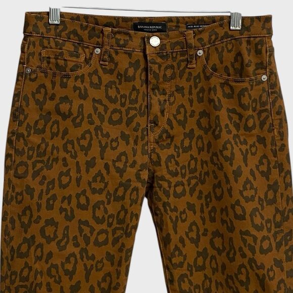 Banana Republic Premium Denim Animal Print Jeans Size 28S Women Mid-Rise Skinny - Picture 2 of 14